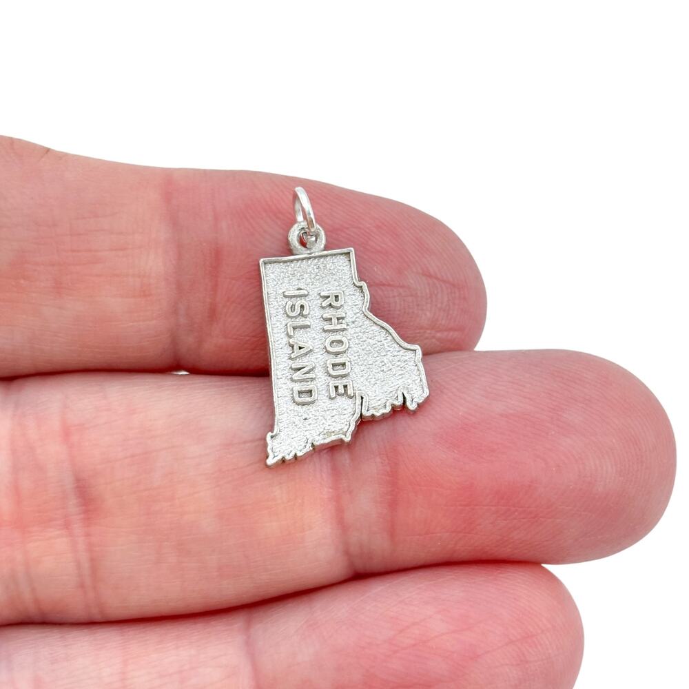 Vintage Sterling Silver 925 Rhode Island State Pendant